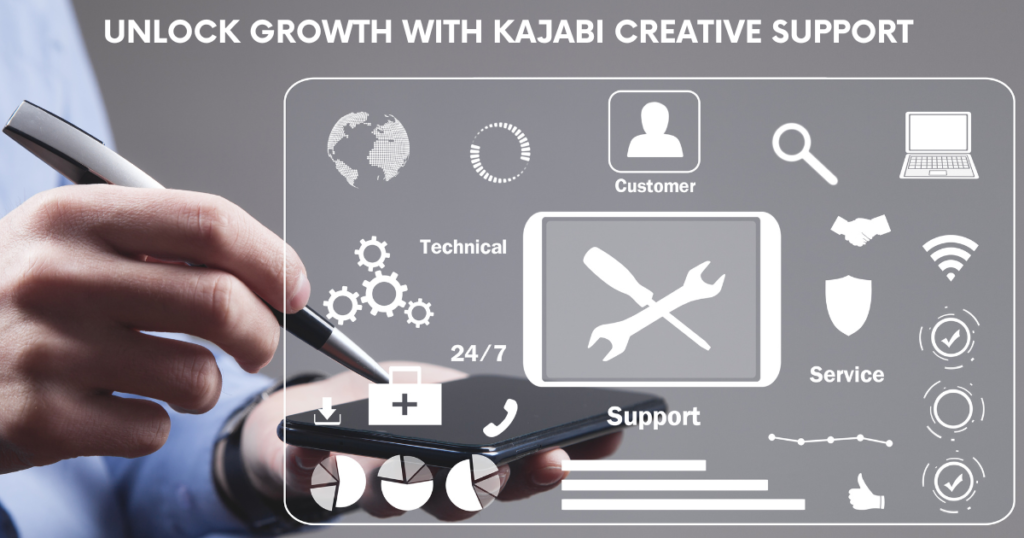 Custom Kajabi creative support services for course creators by DelCreatives