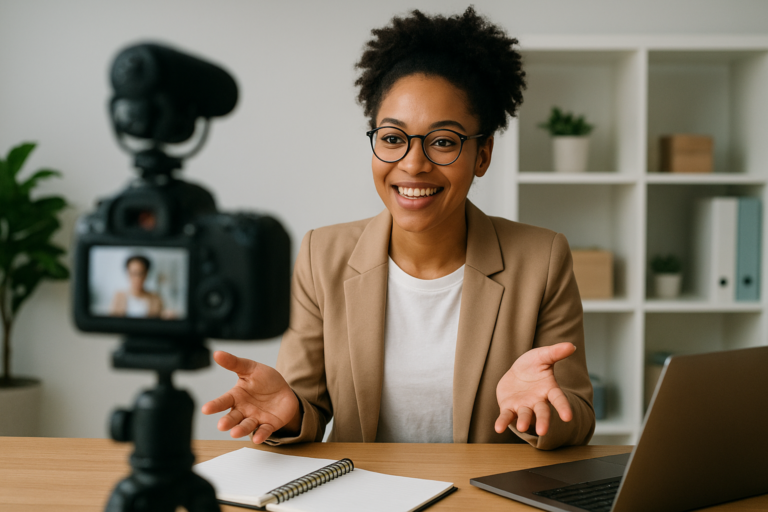 Entrepreneur using small business video marketing to grow brand visibility and sales.