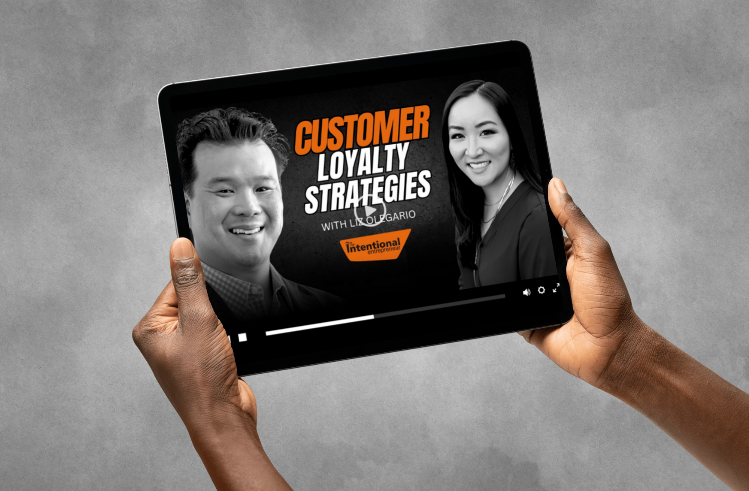 The Intentional Entrepreneur podcast episode video playing on a tablet