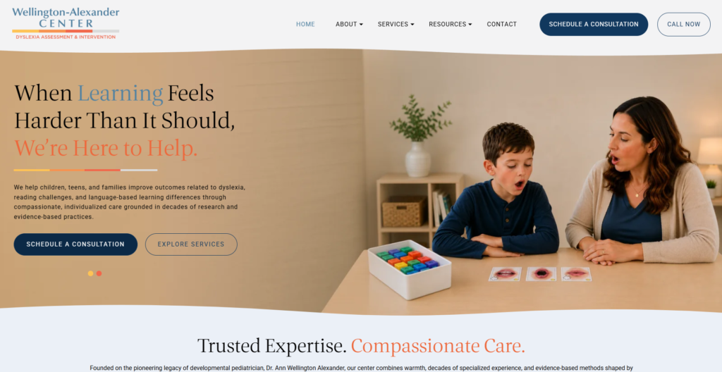 Wellington-Alexander Center website homepage