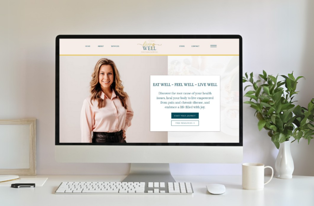 Wellness coach website on a desktop screen